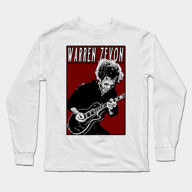 Retro Vintage Warren Zevon Long Sleeve T-Shirt by Projectup